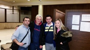 GM Miljkovic, WGM Djukic and me with legendary John Nunn