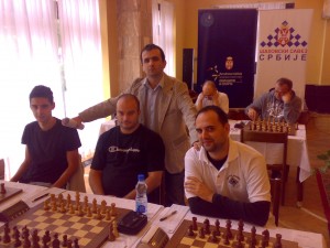 Me with teammates, IM Roganovic, GM Pap and GM Lajthajm