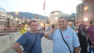 With friend Boban Bozinovic enjoying in Skopje